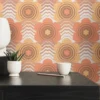 Retro bloemmotief in stippenontwerp - bruin, oranje, geel Bloemmotief in stippenontwerp in de stijl van de jaren 70 - bruin, oranje, geel #1