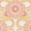 Retro bloemmotief met een lichte structuur – geel, roze, wit Bloemen retro behang met een lichte structuur – geel, roze, wit #1