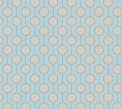 Retro cirkelpatroon op licht gestructureerd vliesbehang– turkoois, blauw, beige Retro cirkelpatroon op licht gestructureerd vliesbehang – turkoois, blauw, beige #1