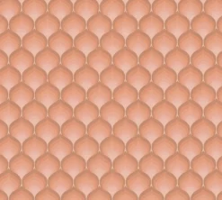 Retro vliesbehang met schubbenpatroon in warme kleuren – oranje, rood, roze #1