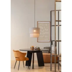 Rhonda eettafel o129 cm eiken blacknight [fsc]