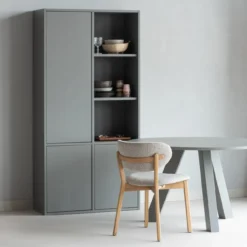 Rhonda eettafel o129 cm eiken warmgrijs [fsc]