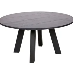 Rhonda xl eettafel o150 cm eiken blacknight [fsc]