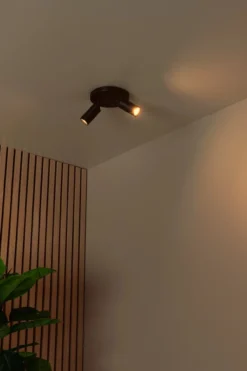 RITMO PLAFONDSPOT Ø 15CM 2-LICHTS ZWART