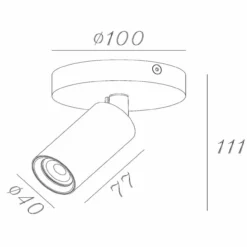 RITMO PLAFONDSPOT Ø 10CM ZWART