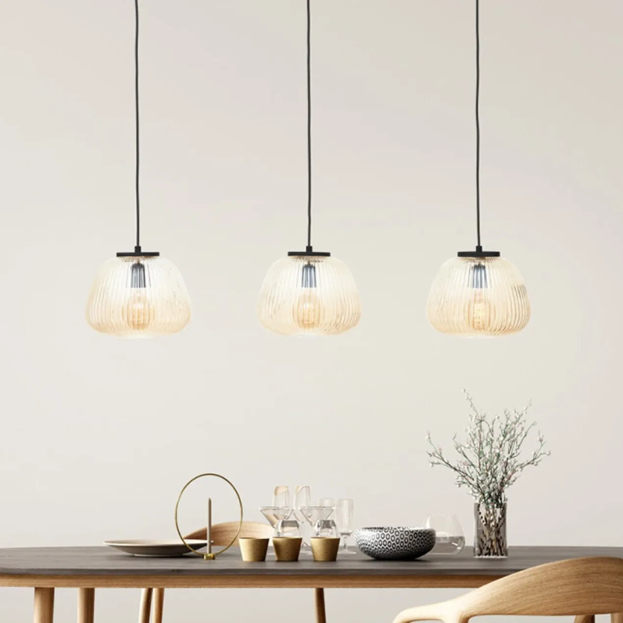 ROBBIE HANGLAMP 3-LICHTS BALK