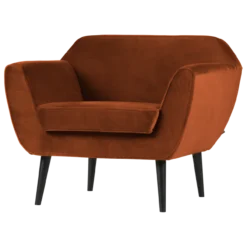 Rocco fauteuil velvet roestbruin