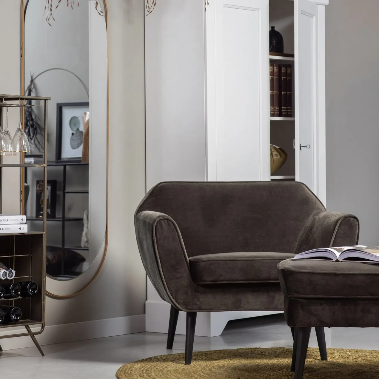 Rocco fauteuil velvet warmgroen