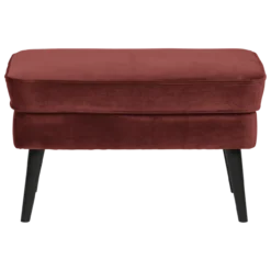 Rocco hocker velvet bordeauxrood [fsc]