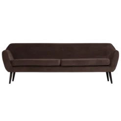 Rocco xl bank 230 cm velvet donkerbruin [fsc]