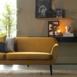 Rocco xl bank 230 cm velvet okergeel