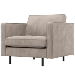 Rodeo classic fauteuil ribstof donkerzand