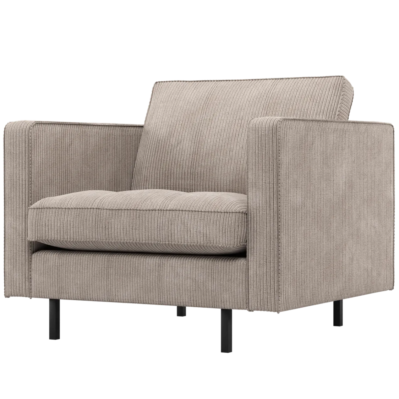 Rodeo classic fauteuil ribstof donkerzand