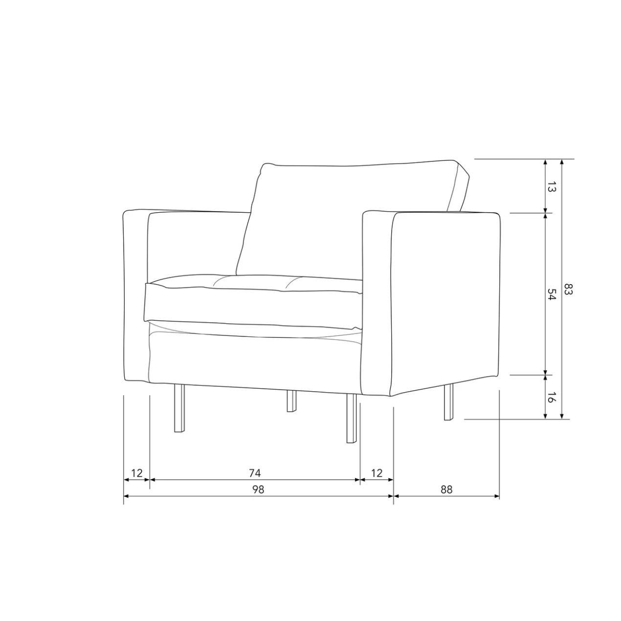 Rodeo classic fauteuil velvet honinggeel
