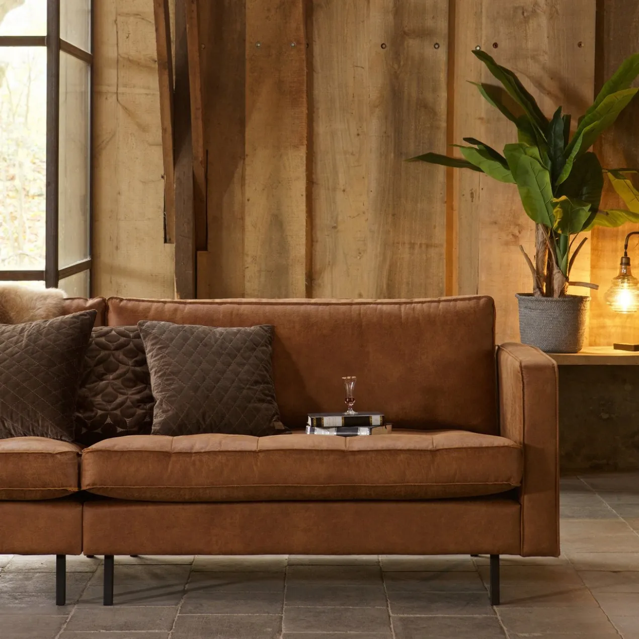 Rodeo classic 3-zits bank ecoleer cognac