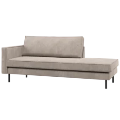 Rodeo daybed links ribstof donkerzand