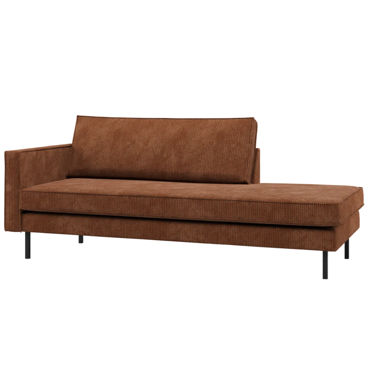 Rodeo daybed links ribstof roestbruin