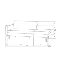 Rodeo daybed links velvet kastanjebruin