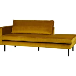 Rodeo daybed links velvet okergeel