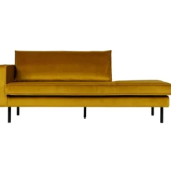 Rodeo daybed links velvet okergeel