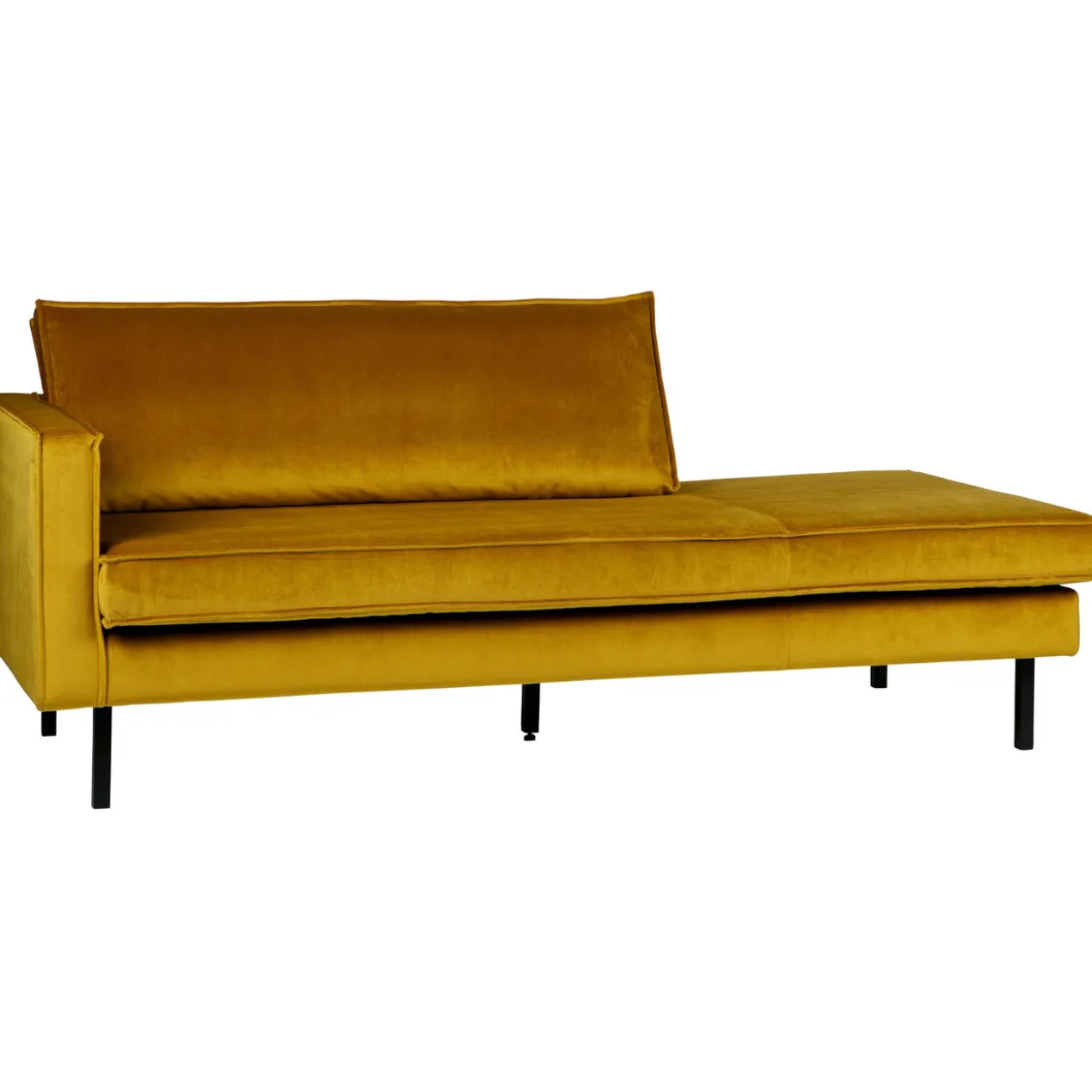 Rodeo daybed links velvet okergeel
