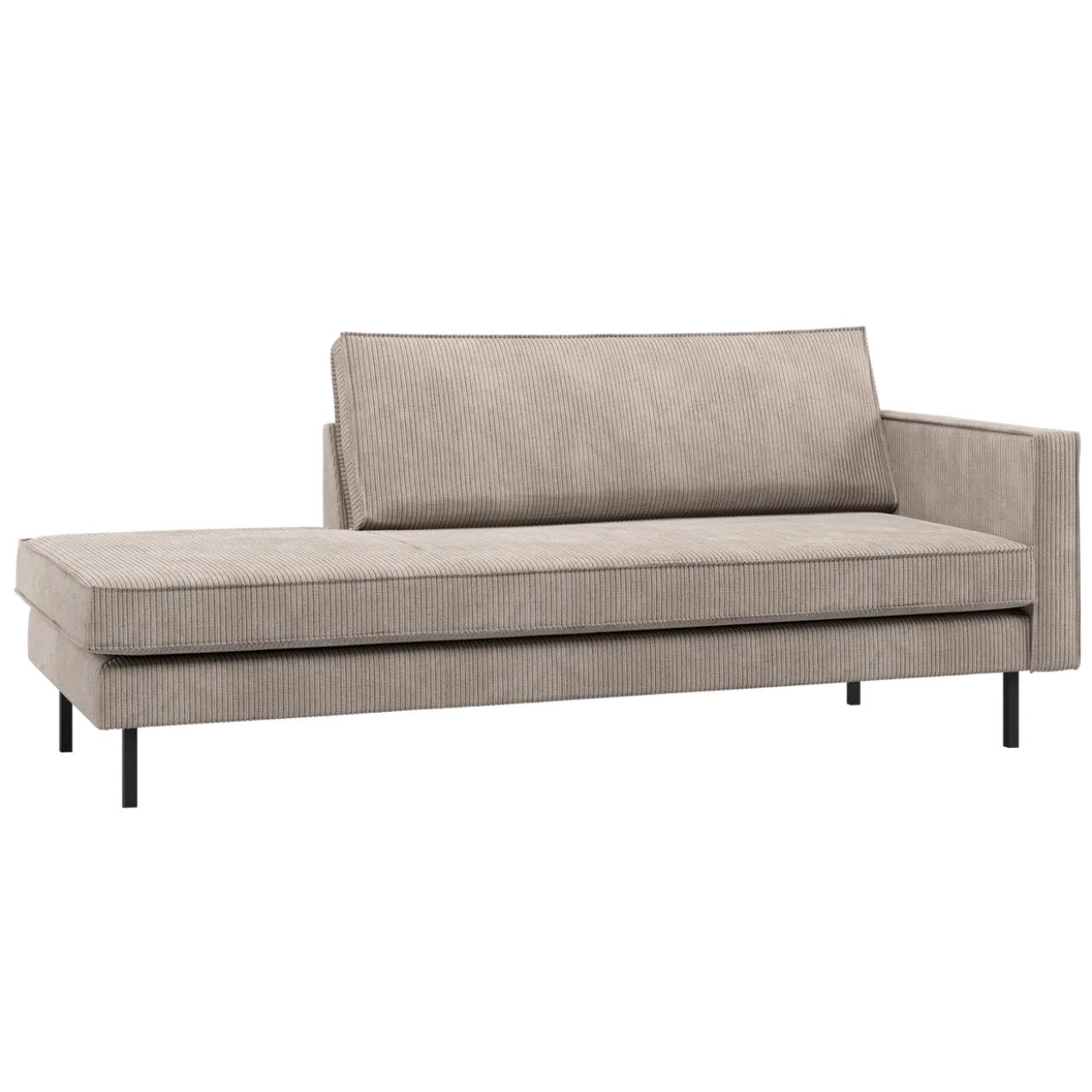 Rodeo daybed rechts ribstof donkerzand