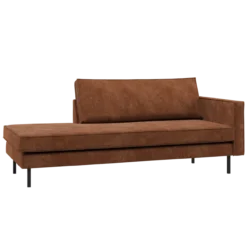 Rodeo daybed rechts ribstof roestbruin