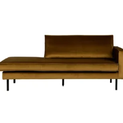 Rodeo daybed rechts velvet honinggeel