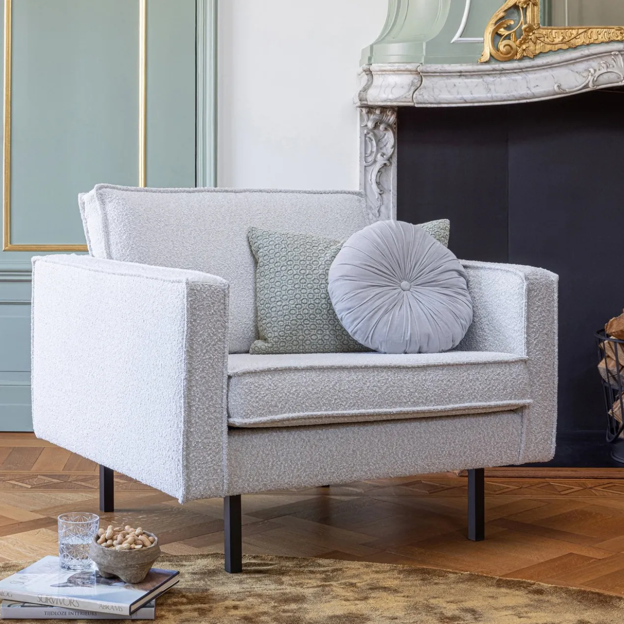 Rodeo fauteuil boucle naturel