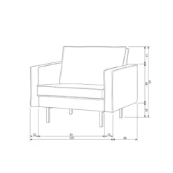 Rodeo fauteuil velvet okergeel