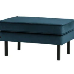 Rodeo hocker op poten velvet blauw
