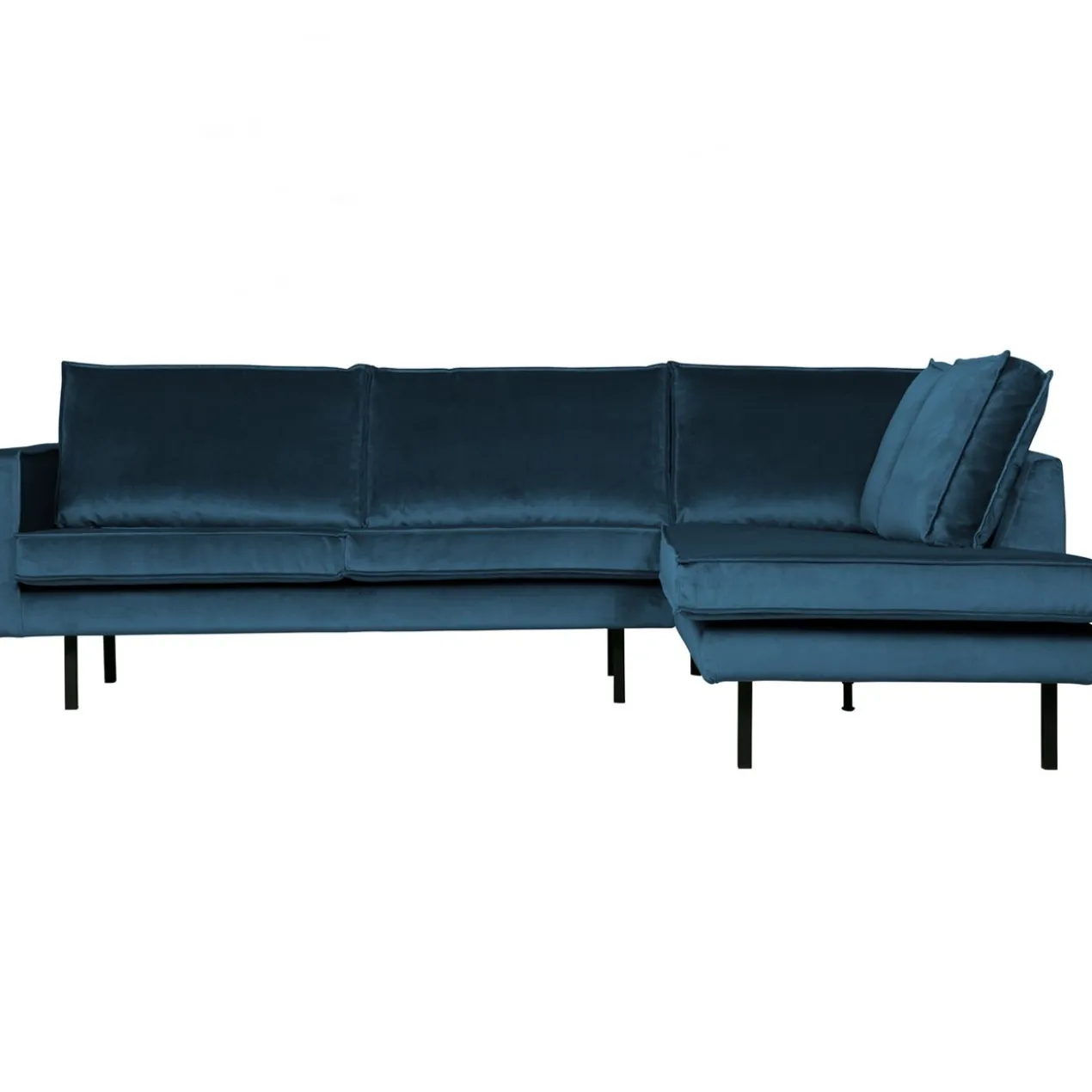 Rodeo hocker op poten velvet blauw