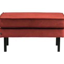 Rodeo hocker op poten velvet kastanjebruin