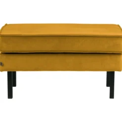 Rodeo hocker op poten velvet okergeel