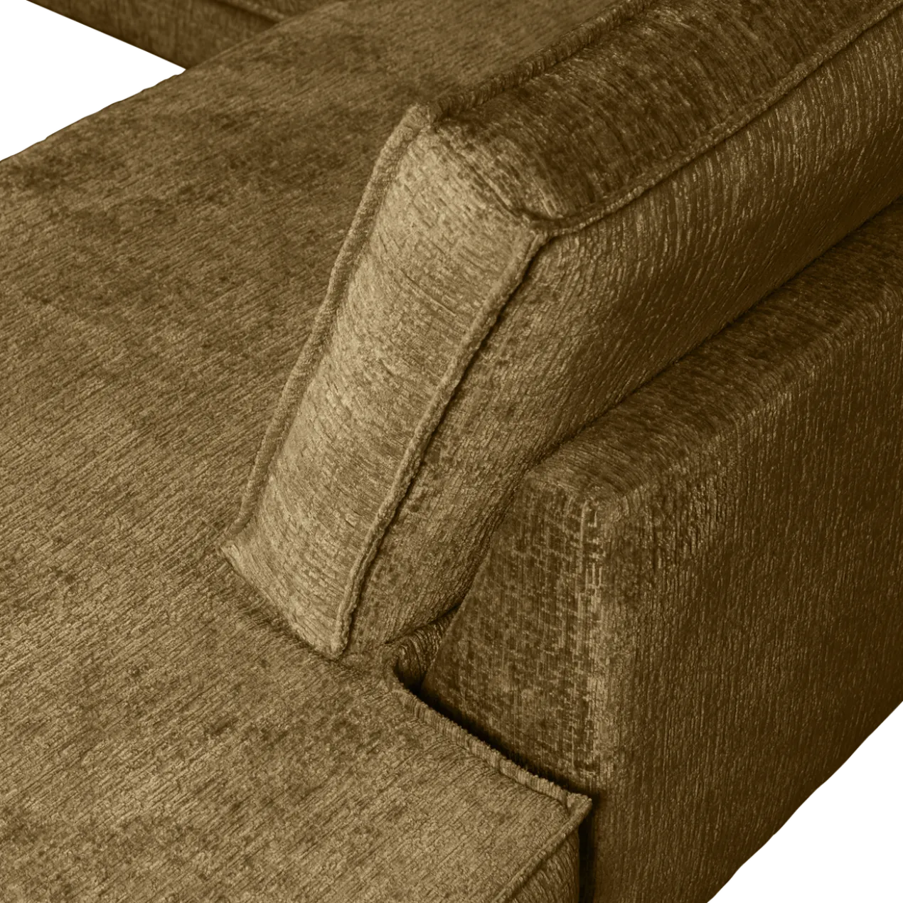 Rodeo hoekbank rechts structure velvet brass