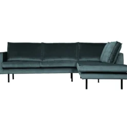 Rodeo hoekbank rechts velvet groenblauw
