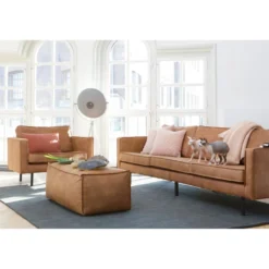Rodeo poef 43x120x60 ecoleer cognac