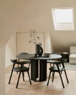 Roller Max eettafel 150 rond - donker mahonie