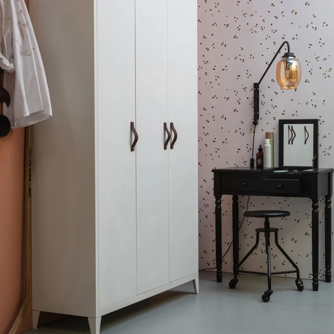 Romy hal/kaptafel hout zwart