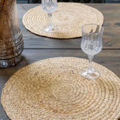 Ronde placemat Milly jute (set van 4) Naturel