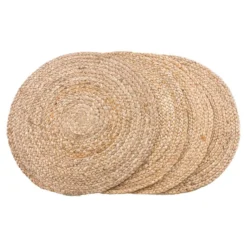 Ronde placemat Milly jute (set van 4) Naturel