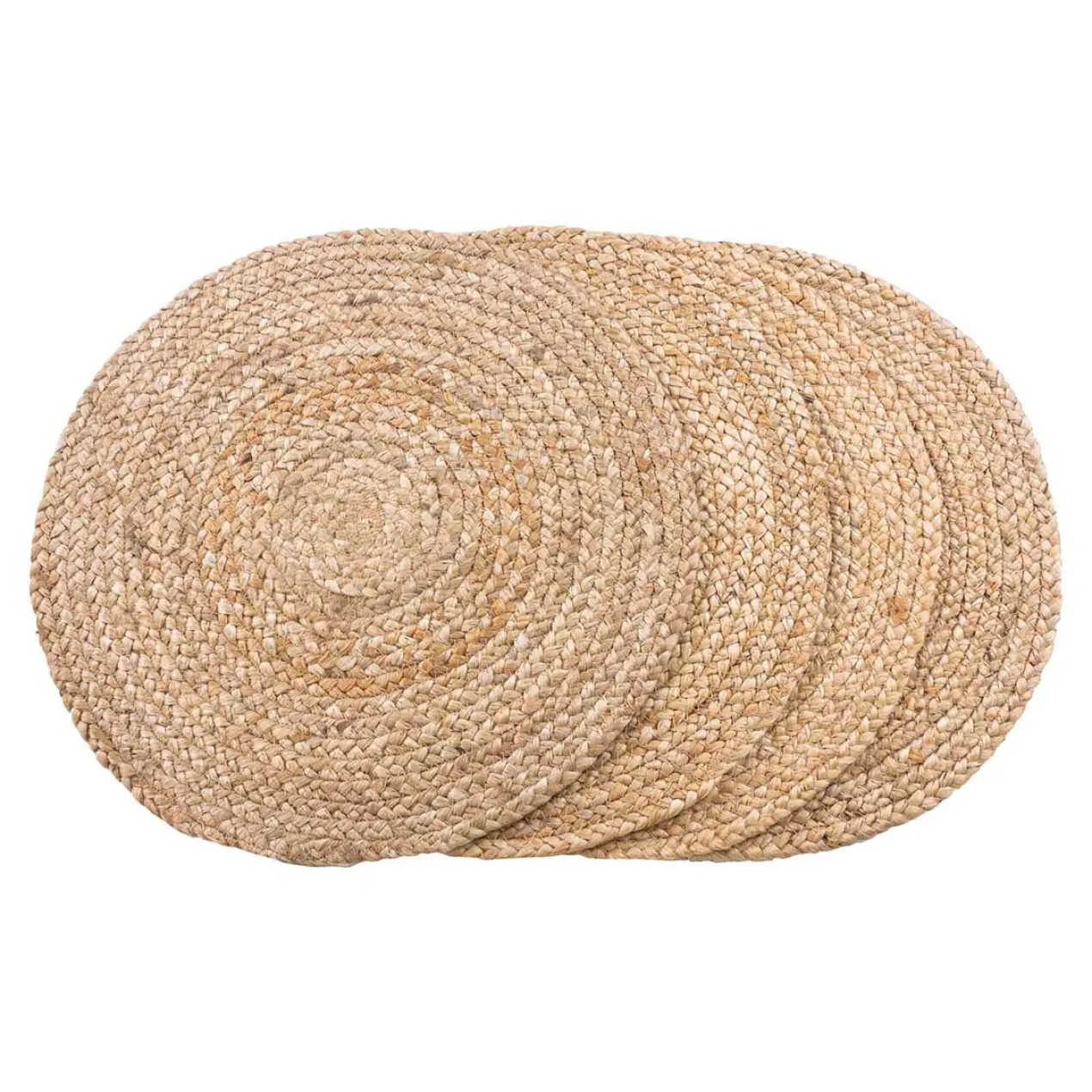 Ronde placemat Milly jute (set van 4) Naturel