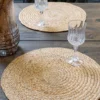 Ronde placemat Milly jute (set van 4) Donkergrijs