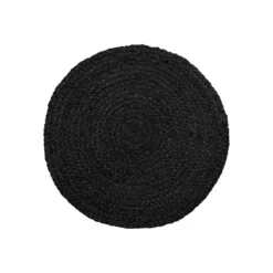 Ronde placemat Milly jute (set van 4) Donkergrijs