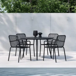 Ronde tuintafel Denzel Zwart