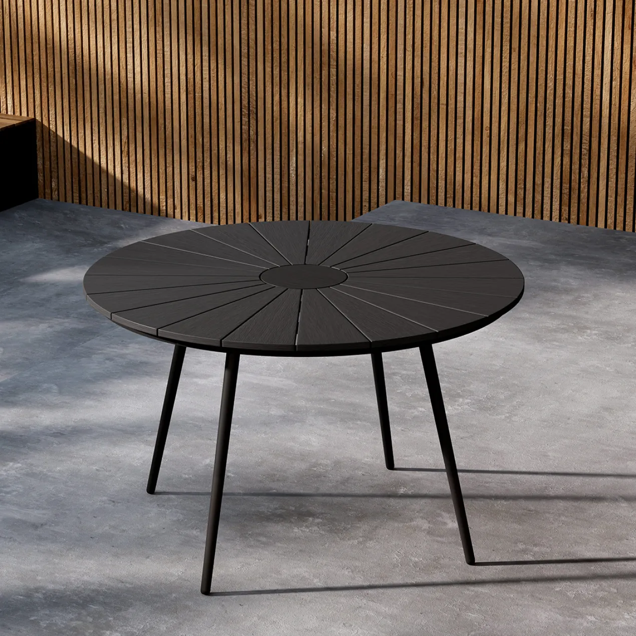 Ronde tuintafel Denzel Zwart