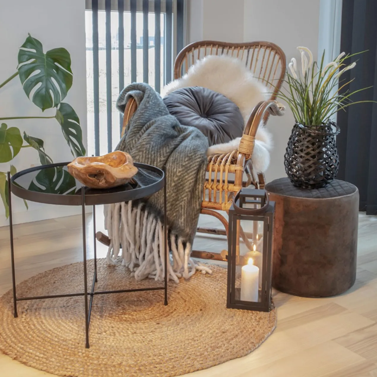 Rond vloerkleed Milou naturel Ø150 cm