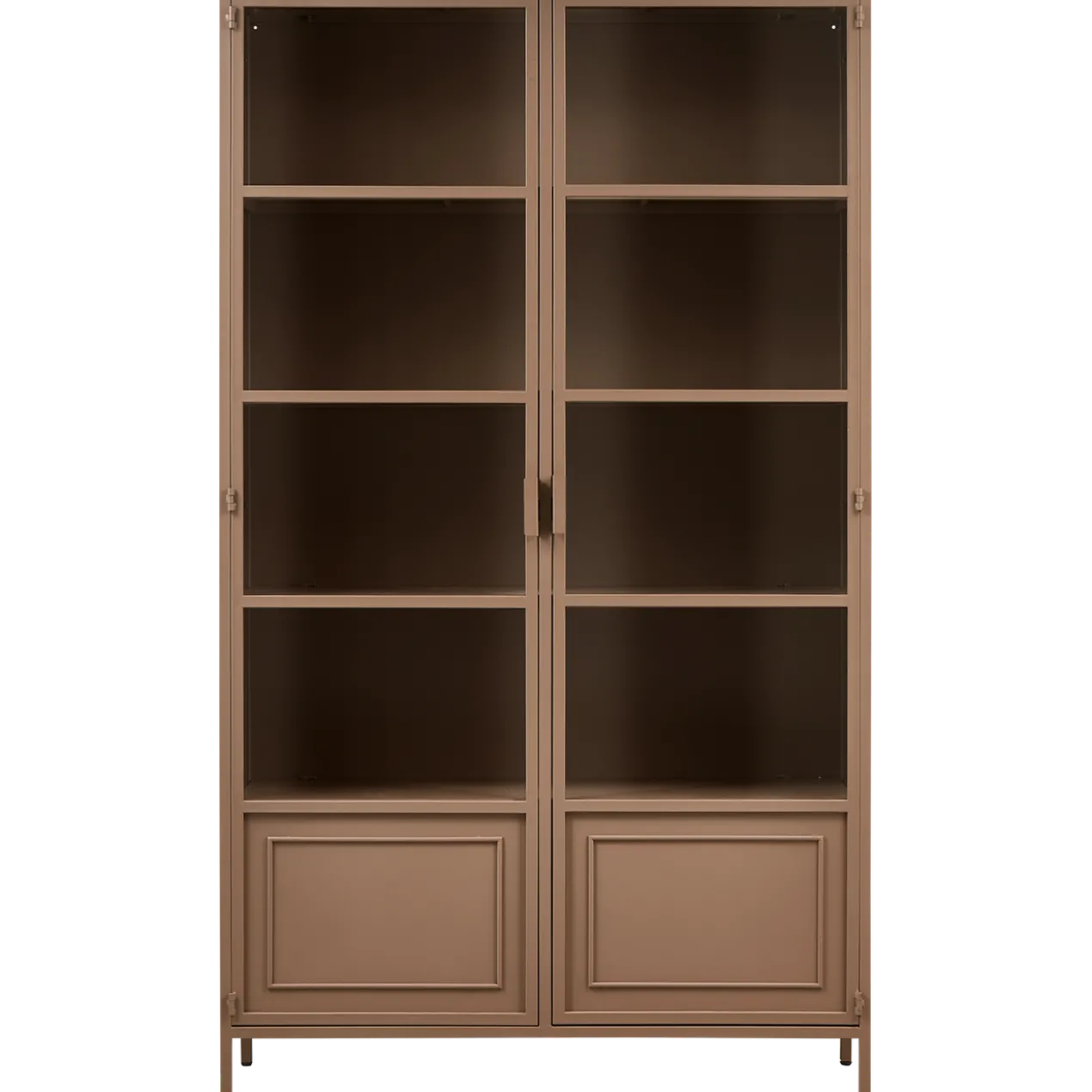 Ronja vitrinekast xl metaal military brown