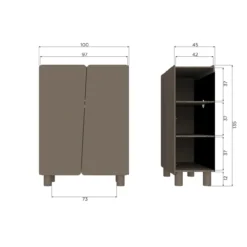 Root 2-deurs kast grenen truffel bruin [fsc]
