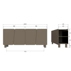 Root dressoir 200 cm grenen truffel bruin [fsc]